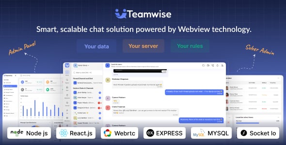 Teamwise - Slack Clone |  Chat App | Audio and Video Call | Realtime Messaging Saas Product