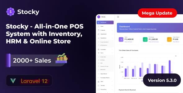 Stocky – Ultimate Inventory Management with Point of Sale(POS), HRM & Online Store