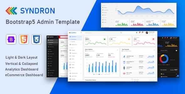 Syndron - Bootstrap5 Admin + eCommerce Template