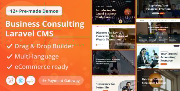 Bione - Business Consulting Laravel CMS With Live Page Builder