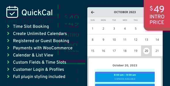 QuickCal - Appointment Booking Calendar for WordPress