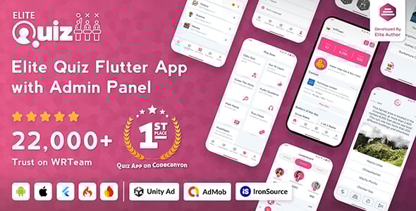 Elite Quiz - Trivia Quiz | Quiz Game - Flutter Full App + Admin Panel