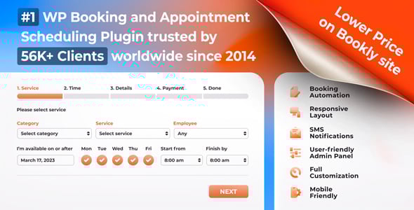 Bookly PRO – Appointment Booking and Scheduling Software System