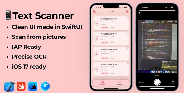 iOS 17 Swift TextScan App | OCR Scanner App with IAP