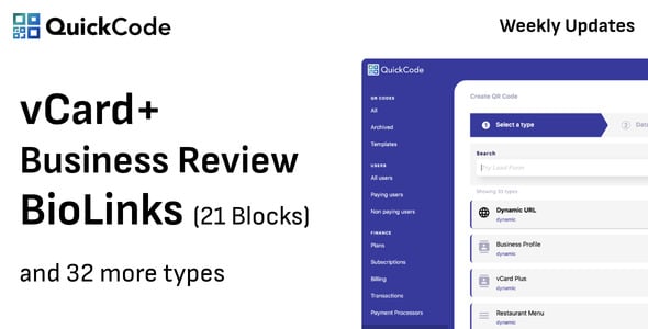 QR Code Generator BioLinks vCard SaaS