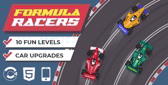 Formula Racers – HTML5 Racing Game | Construct 3 | Mobile Ready | Easy Reskin