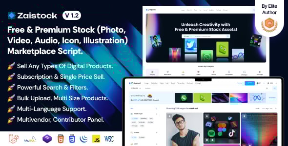 Zaistock - Free & Premium Stock Photo, Video, Audio, Icon Illustration Script