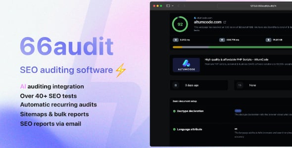 66audit - AI SEO auditing tool (SAAS)