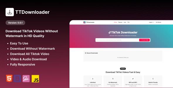 TikTok Video Downloader -  Audio & Videos Without Watermark