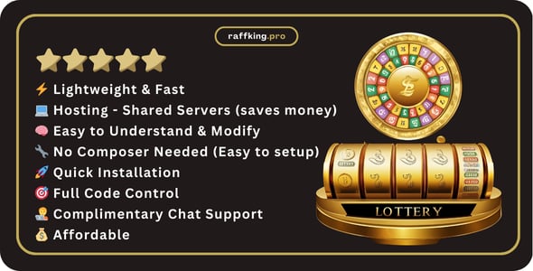 RaffKing – Complete PHP Lottery & Raffle Script with 38+ Payment Gateways