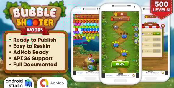 Bubble Shooter Woods - Bubble Shooter Game Android Studio Project with AdMob Ads + Ready to Publish