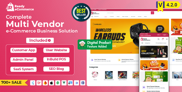 Ready eCommerce - Complete Multi Vendor eCommerce Mobile App, Customer Website with Store POS