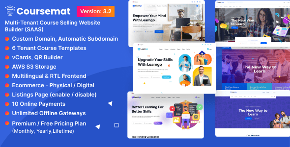 Coursemat - Multi-Tenant Course Selling Website Builder (SAAS)
