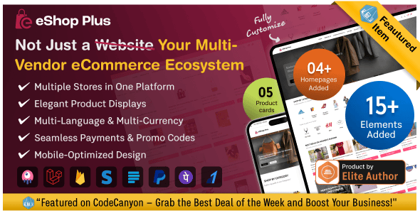 eShop Plus - Multi Vendor eCommerce, Multi Module Website in Laravel