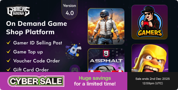 Gamers Arena - Digital Online Game Store, Game Top Up , Voucher & Gamer ID Selling Tools