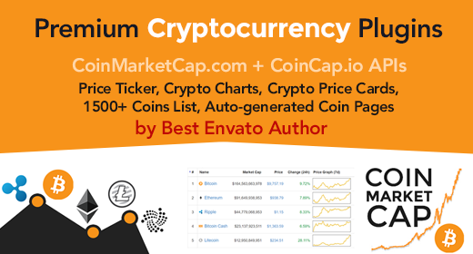 Premium Cryptocurrency Widgets, Crypto Plugins