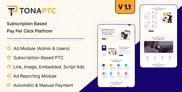 TonaPTC - Subscription Based Pay Per Click Platform