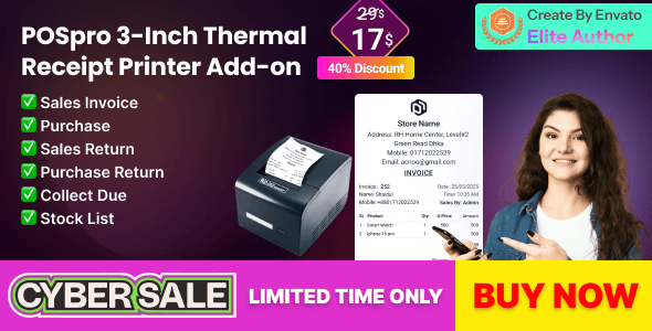 POSPro 3‑Inch Thermal Printer Add‑on for Web & App