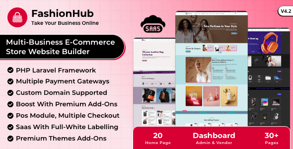 FashionHub SaaS - eCommerce Website Builder For Seamless Online Business