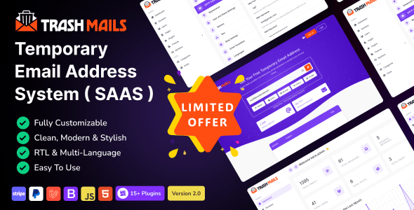 Trash Mails - Temporary Email Address System (SAAS)