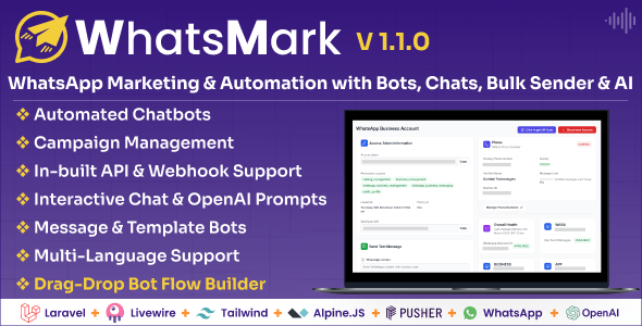 WhatsMark: WhatsApp Marketing And Automation Platform with Bots, Chats, Bulk Sender & AI